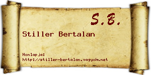 Stiller Bertalan névjegykártya